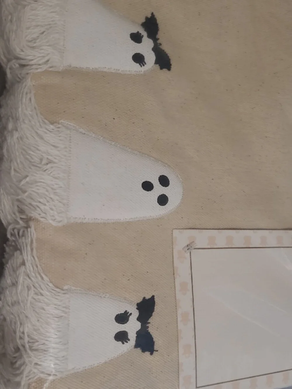 Cupcakes & Cashmere Halloween Ghost Tassel Placemats Set of 4 NIP Farmhouse
